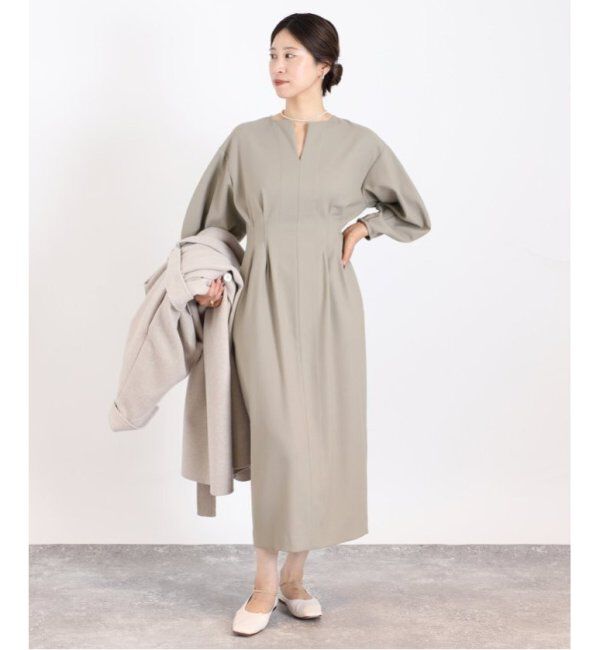 VERMEIL par iena「《追加》P/Ryツイルウエストシェイプワンピース」|ワンピース|