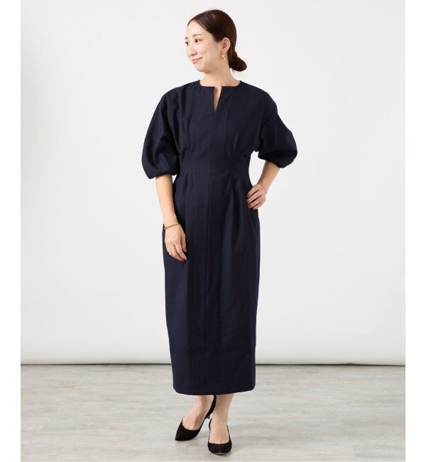 VERMEIL par iena「《追加》P/Ryツイルウエストシェイプワンピース」|ワンピース|