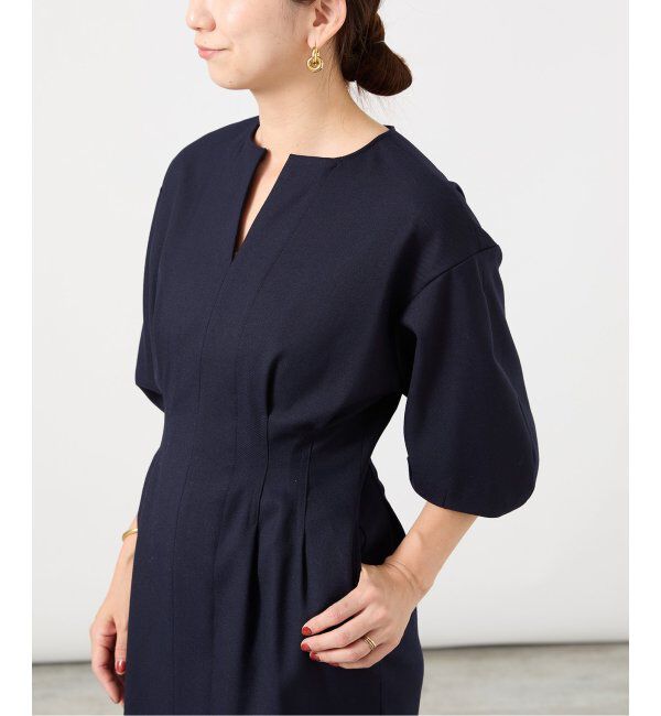 VERMEIL par iena「《追加》P/Ryツイルウエストシェイプワンピース」|ワンピース|