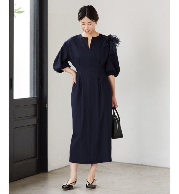 VERMEIL par iena「《追加》P/Ryツイルウエストシェイプワンピース」|ワンピース|