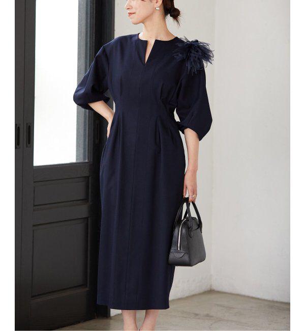 VERMEIL par iena「《追加》P/Ryツイルウエストシェイプワンピース」|ワンピース|