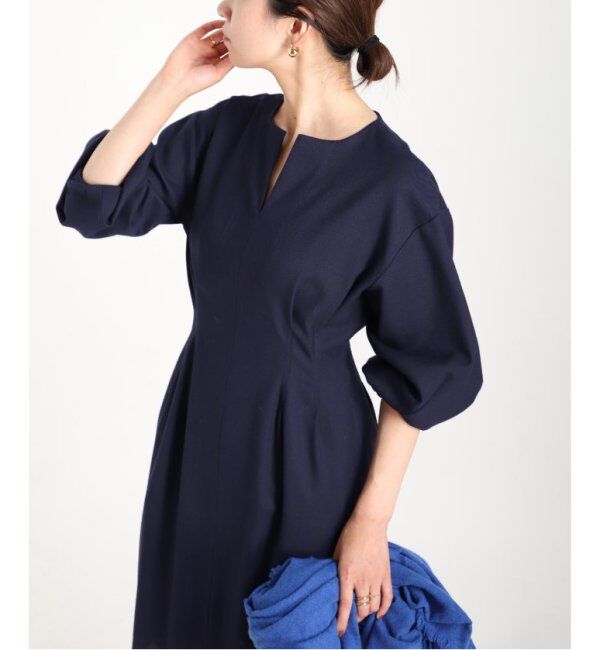 VERMEIL par iena「《追加》P/Ryツイルウエストシェイプワンピース」|ワンピース|