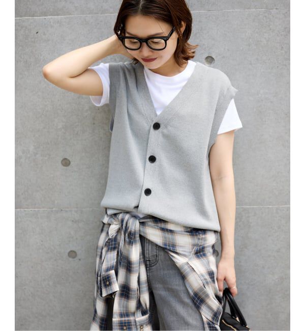 SLOBE IENA「《WEB限定/追加》総針Vネック ニットベスト」|ベスト・ジレ|