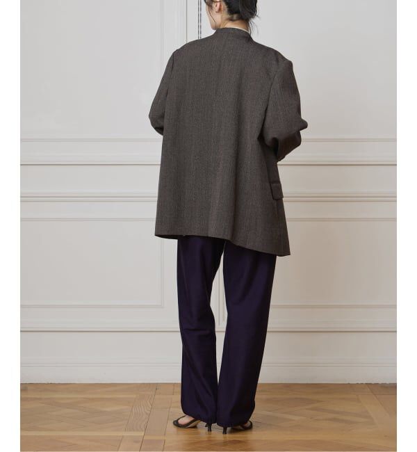 IENA LA BOUCLE「IENA LA BOUCLE メランジウールカラーレスジャケット」|ノーカラージャケット|