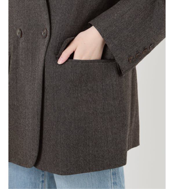 IENA LA BOUCLE「IENA LA BOUCLE メランジウールカラーレスジャケット」|ノーカラージャケット|