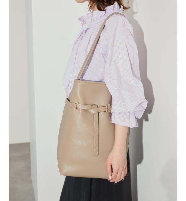 SLOBE IENA「《追加》SLOBE ベルトスクエアトートバッグ」|ショルダー・メッセンジャー|