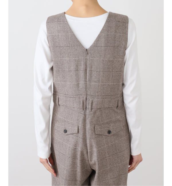 IENA「ソフトチェック サロペット」|オールインワン|