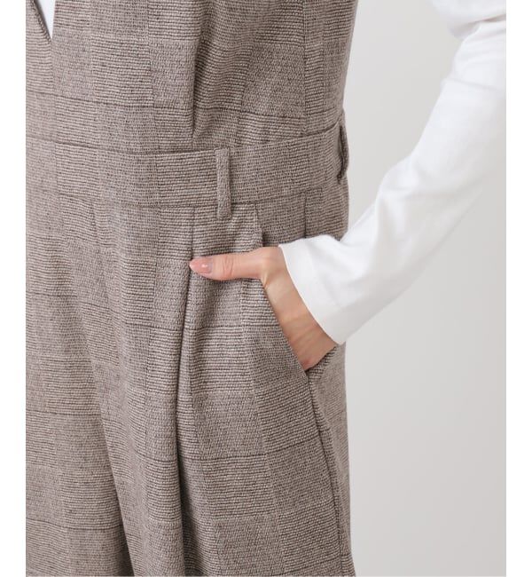 IENA「ソフトチェック サロペット」|オールインワン|