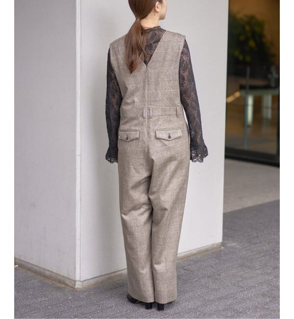 IENA「ソフトチェック サロペット」|オールインワン|