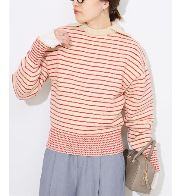 SLOBE IENA「L.L.Bean/エルエルビーン セーラーニット 5575-2131」|ニット・セーター|レッド