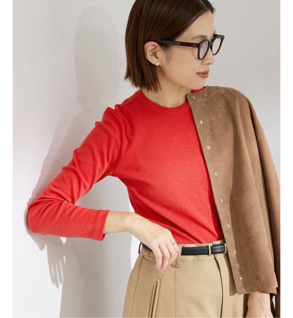 IENA「《予約》オーガニックフライスプルオーバー」|Tシャツ・カットソー|レッド