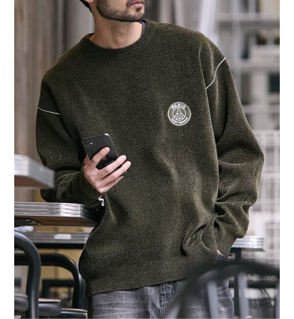 Paris Saint-Germain「【Paris Saint-Germain / パリ・サン＝ジェルマン】 JP Mall knit pullover」|ニット・セーター|カーキ