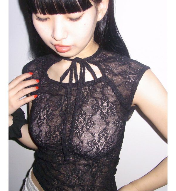 Oriens JOURNAL STANDARD「ストレッチレースフロントリボンTee」|Tシャツ・カットソー|