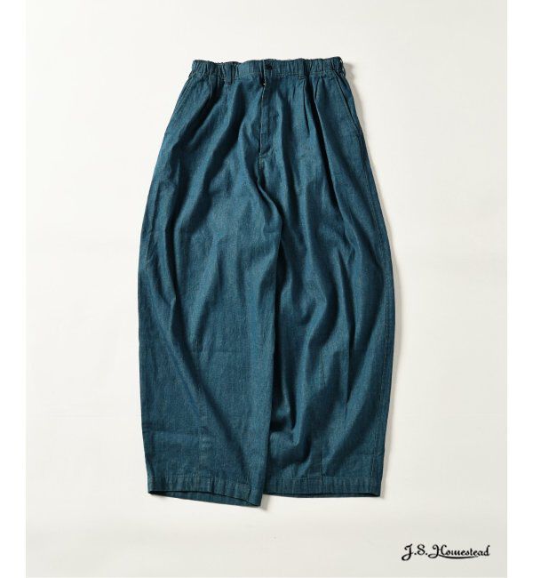 J.S.Homestead「J.S.Homestead / デニム インフレーション スラックス」|デニム|ブルー