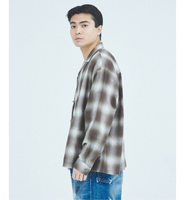 J.S.Homestead「J.S.Homestead / リラックス オンブレ オープン カラー シャツ」|シャツ・ブラウス|
