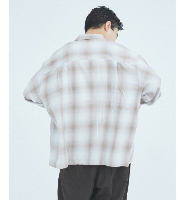 J.S.Homestead「J.S.Homestead / リラックス オンブレ オープン カラー シャツ」|シャツ・ブラウス|