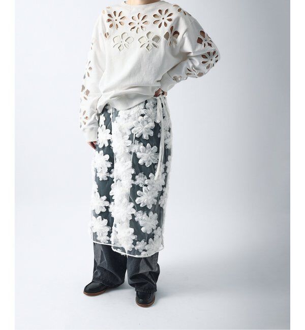 JOURNAL STANDARD「《追加》【TOLIGHT&times;JOURNALSTANDARD】 フラワーモチーフラップスカート」|スカート|