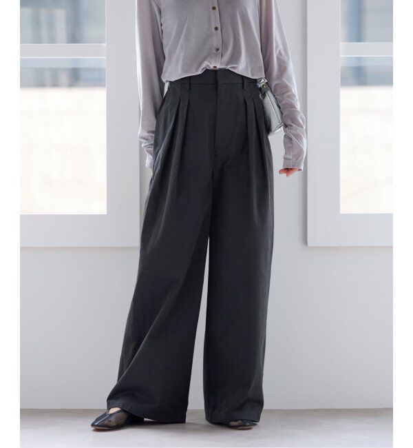 JOURNAL STANDARD relume「コットンインタックパンツ」|チノ|ブラック