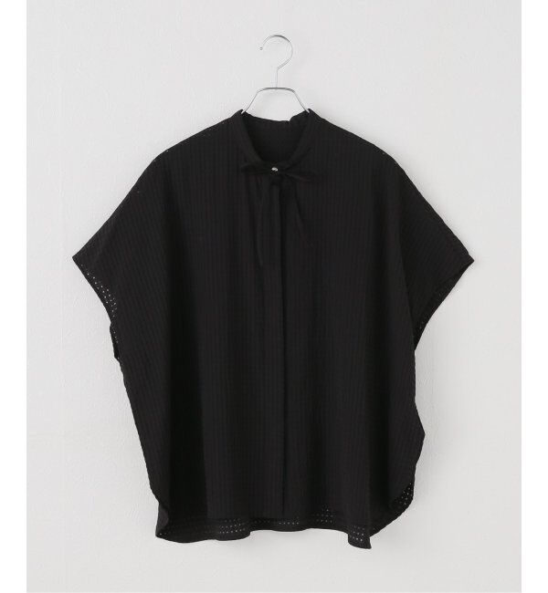 JOURNAL STANDARD「《追加2》シアーチェックポンチョブラウス」|シャツ・ブラウス|ブラック