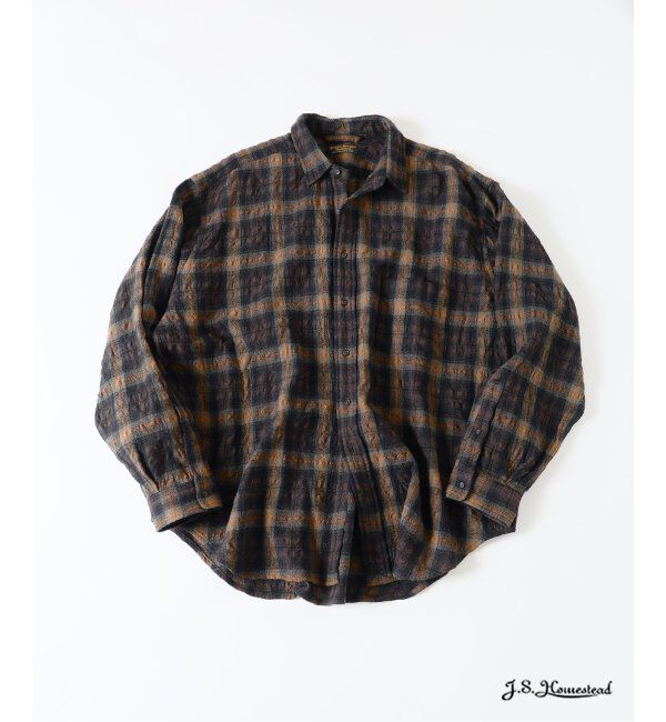 J.S.Homestead「J.S.Homestead / ディファレンス w/c チェック シャツ」|シャツ・ブラウス|ブラウン A