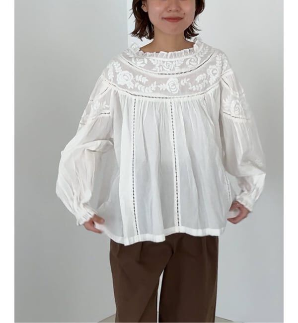 JOURNAL STANDARD relume「フラワーエンブロイダリー2WAYプルオーバー」|シャツ・ブラウス|ホワイト