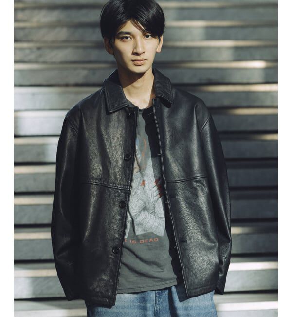 JOURNAL STANDARD「ゴートレザー ウォッシュド カーコート」|ライダースジャケット|