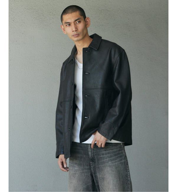 JOURNAL STANDARD「ゴートレザー ウォッシュド カーコート」|ライダースジャケット|