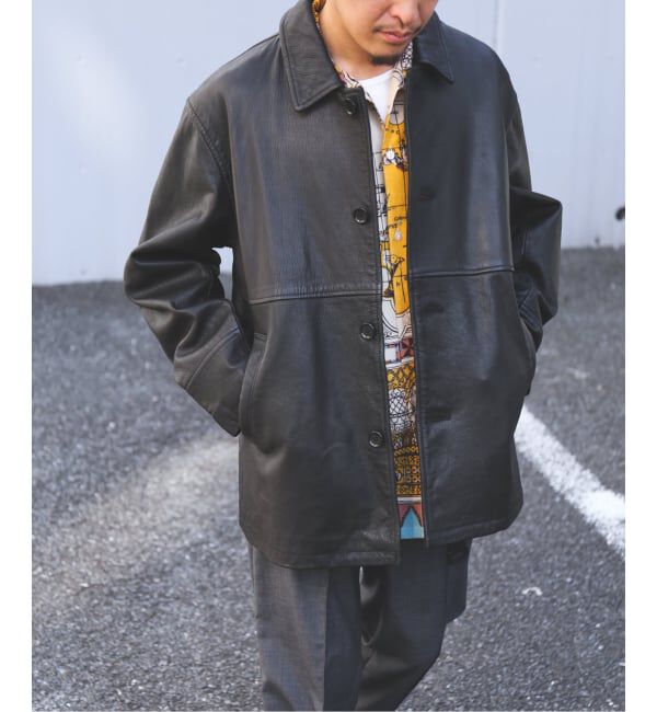 JOURNAL STANDARD「ゴートレザー ウォッシュド カーコート」|ライダースジャケット|