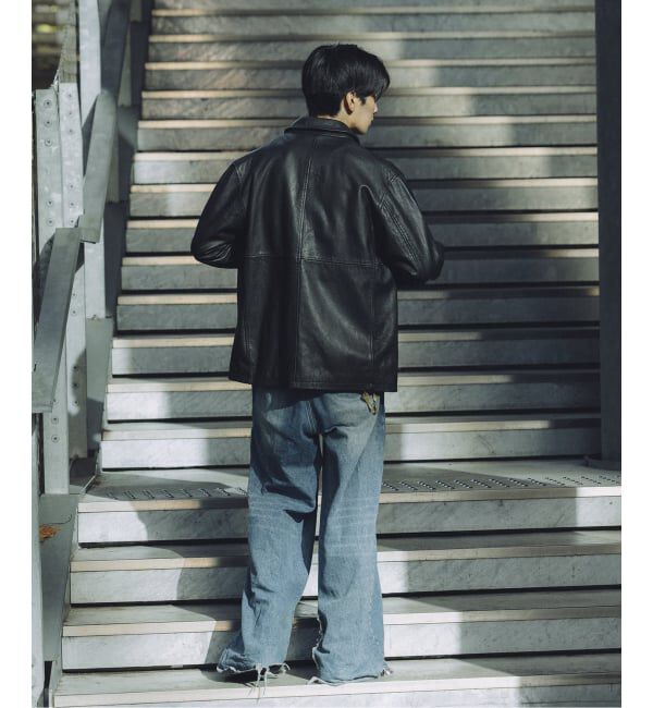 JOURNAL STANDARD「ゴートレザー ウォッシュド カーコート」|ライダースジャケット|
