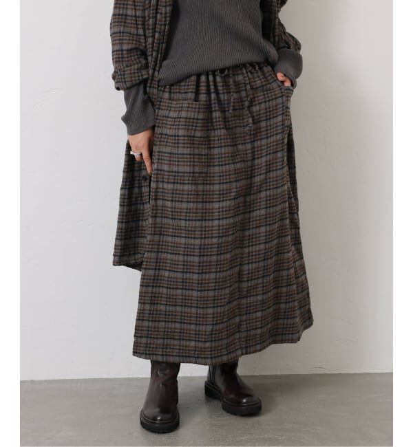 journal standard luxe「【HTS】CHECK OVERDYE EASY SKIRT」|スカート|グレーA