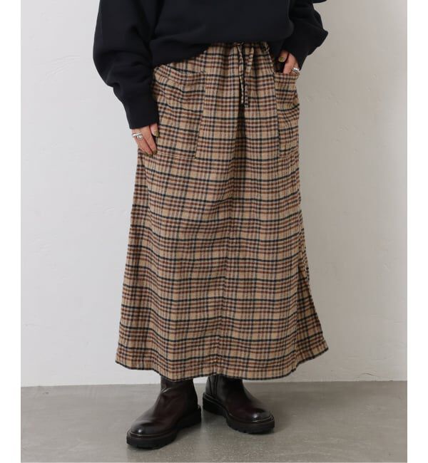 journal standard luxe「【HTS】CHECK OVERDYE EASY SKIRT」|スカート|ベージュ