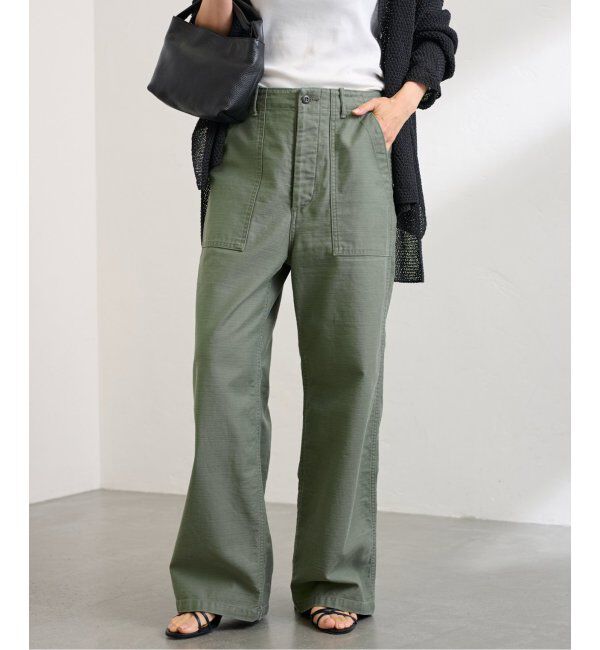 FRAMeWORK「≪追加≫バックサテンベイカーパンツ」|カーゴ|カーキ
