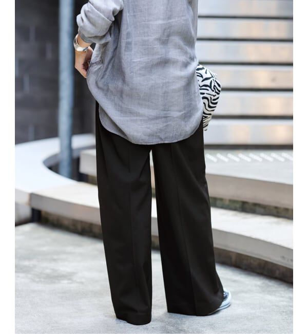 FRAMeWORK「≪WEB限定追加≫ウォッシャブルTWタックワイドパンツ」|スラックス|