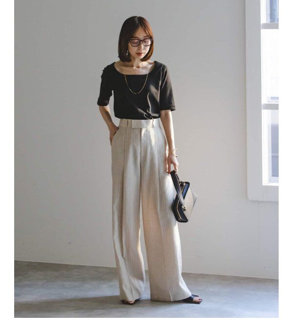 NOBLE「《追加》スビンコットンソフトスクエアーネックTシャツ 2」|Tシャツ・カットソー|