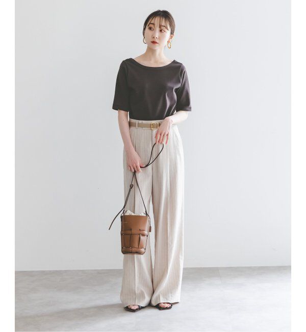 NOBLE「《追加》スビンコットンソフトスクエアーネックTシャツ 2」|Tシャツ・カットソー|