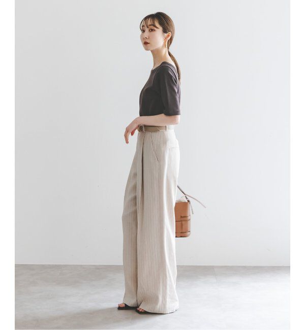 NOBLE「《追加》スビンコットンソフトスクエアーネックTシャツ 2」|Tシャツ・カットソー|