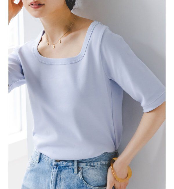 NOBLE「《追加》スビンコットンソフトスクエアーネックTシャツ 2」|Tシャツ・カットソー|