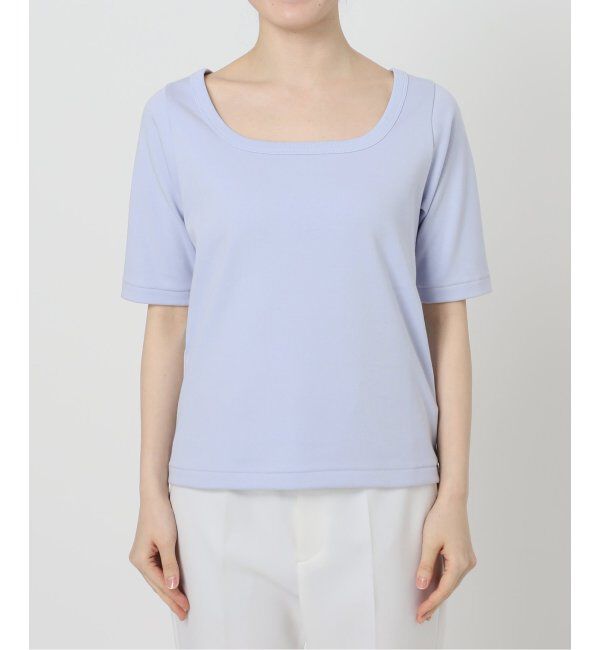 NOBLE「《追加》スビンコットンソフトスクエアーネックTシャツ 2」|Tシャツ・カットソー|