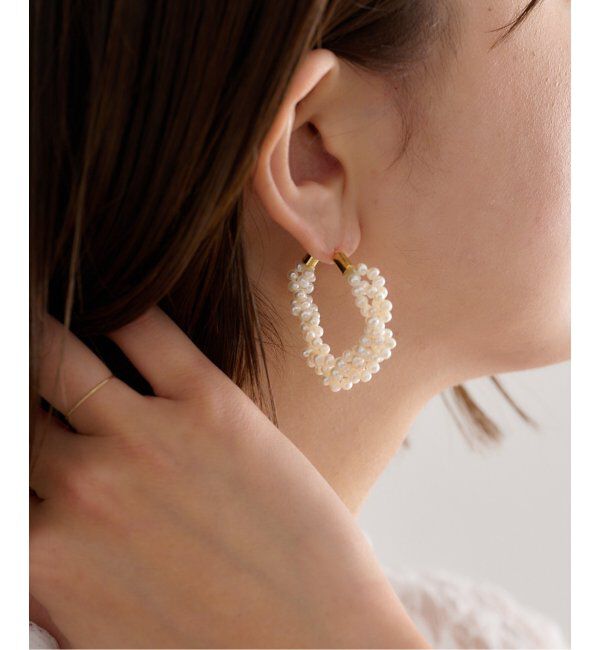 U by SPICK&SPAN「jour couture /ジュール クチュール  パールチェーンピアス」|ピアス|