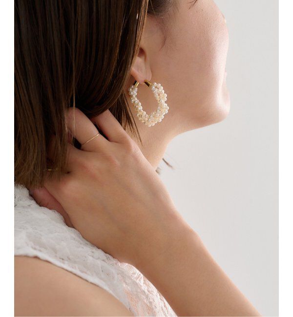 U by SPICK&SPAN「jour couture /ジュール クチュール  パールチェーンピアス」|ピアス|