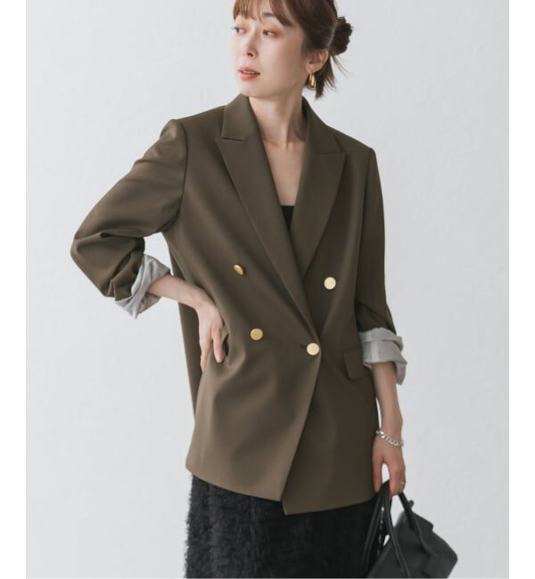 NOBLE「エステルツイルピークドラペルジャケット」|テーラードジャケット|