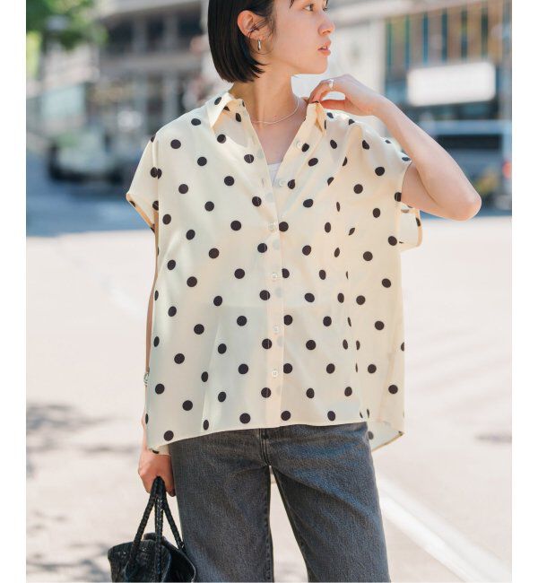Spick and Span「《WEB限定3追加》ドットフレンチスリーブシャツ」|シャツ・ブラウス|