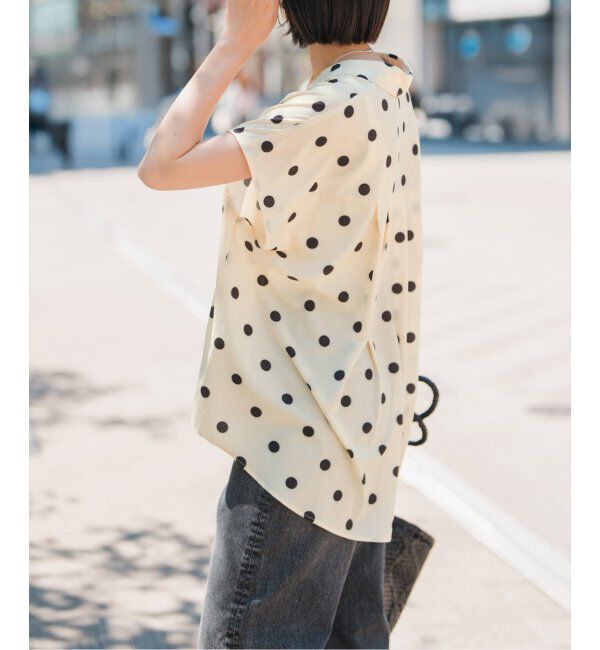 Spick and Span「《WEB限定3追加》ドットフレンチスリーブシャツ」|シャツ・ブラウス|