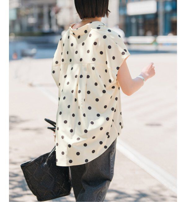 Spick and Span「《WEB限定3追加》ドットフレンチスリーブシャツ」|シャツ・ブラウス|