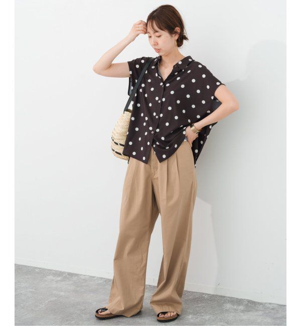 Spick and Span「《WEB限定3追加》ドットフレンチスリーブシャツ」|シャツ・ブラウス|