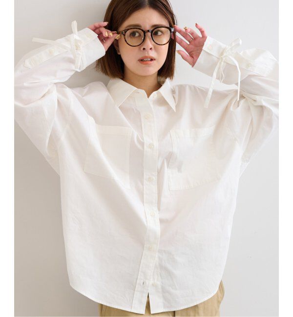 U by SPICK&SPAN「リボンスリーブオーバーシャツ」|シャツ・ブラウス|