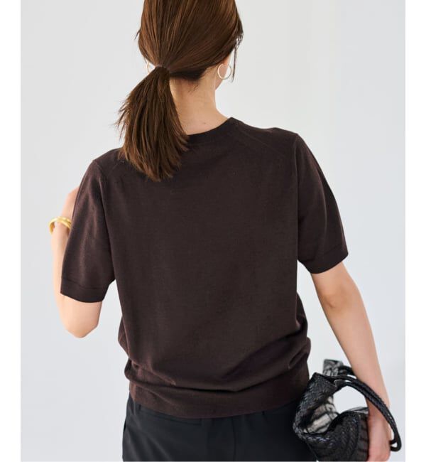 FRAMeWORK「イタリアヤーン basicハーフスリーブプルオーバー」|ニット・セーター|