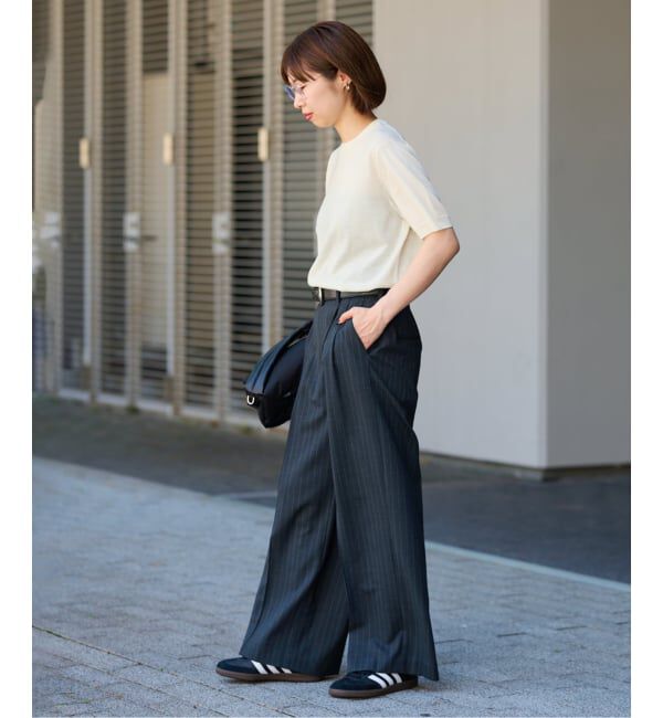 FRAMeWORK「イタリアヤーン basicハーフスリーブプルオーバー」|ニット・セーター|