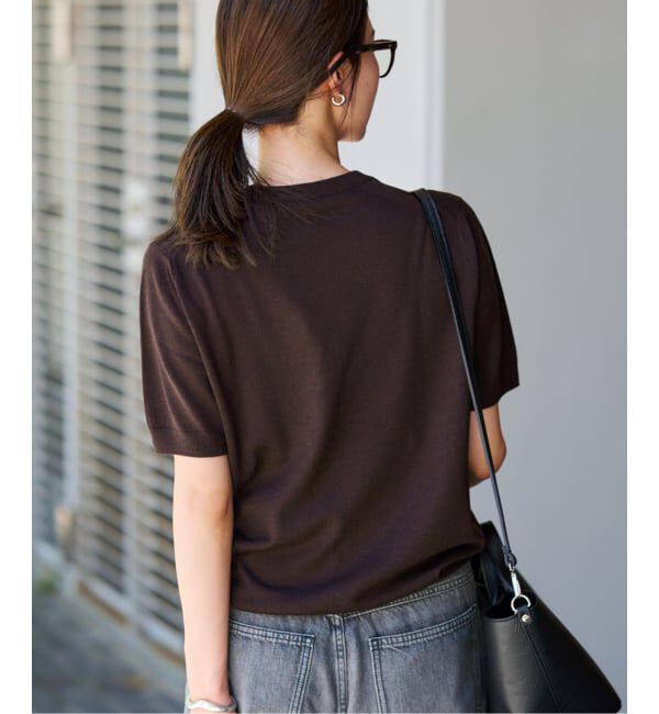 FRAMeWORK「イタリアヤーン basicハーフスリーブプルオーバー」|ニット・セーター|