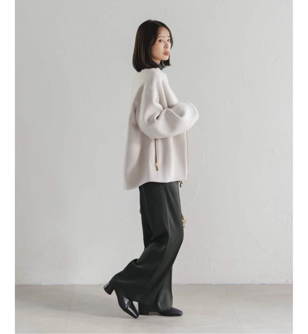 NOBLE「《追加2》【洗える】ルナサテンベルテッドパンツ」|スラックス|